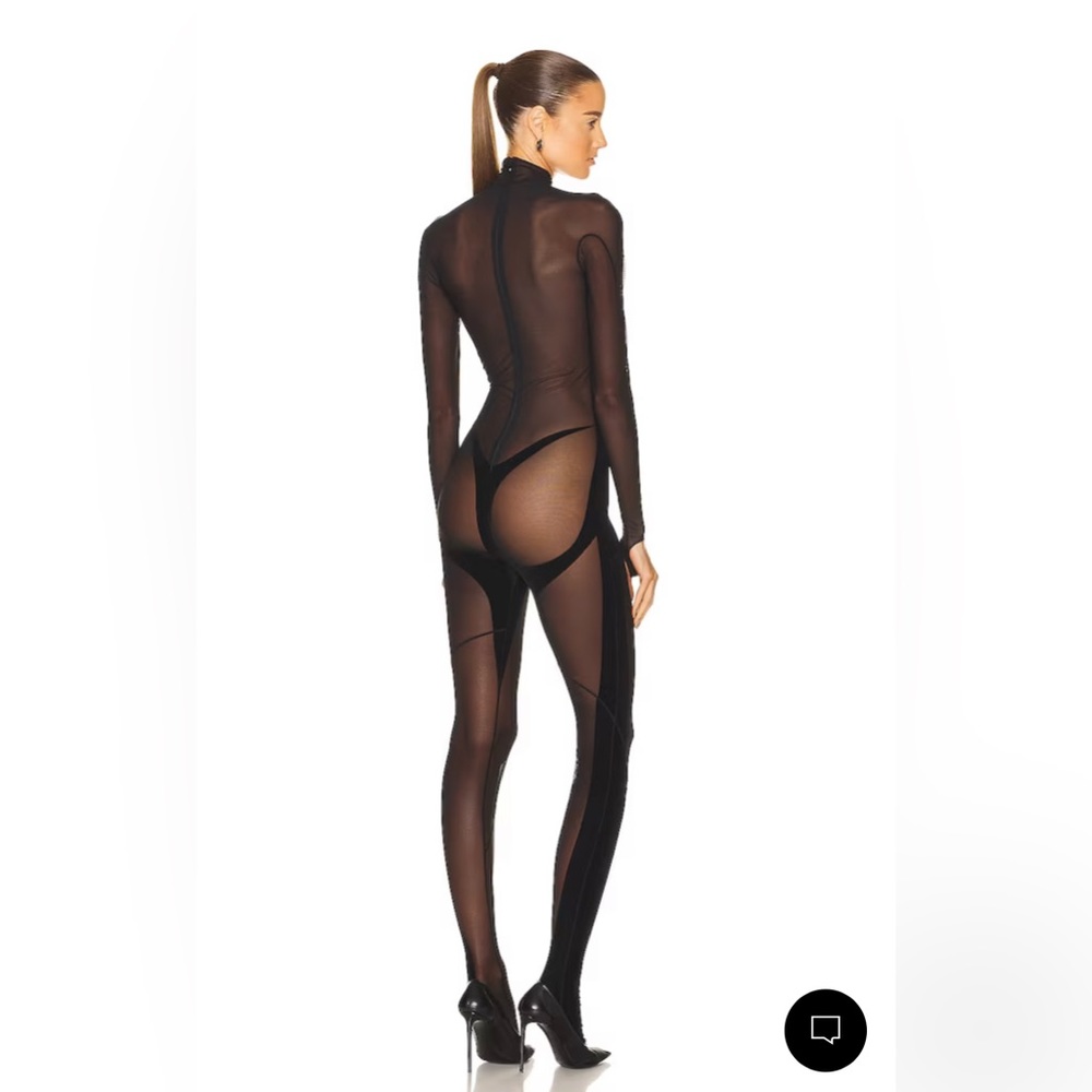 Mugler Black Sheer Jumpsuit - Picture 3 of 15